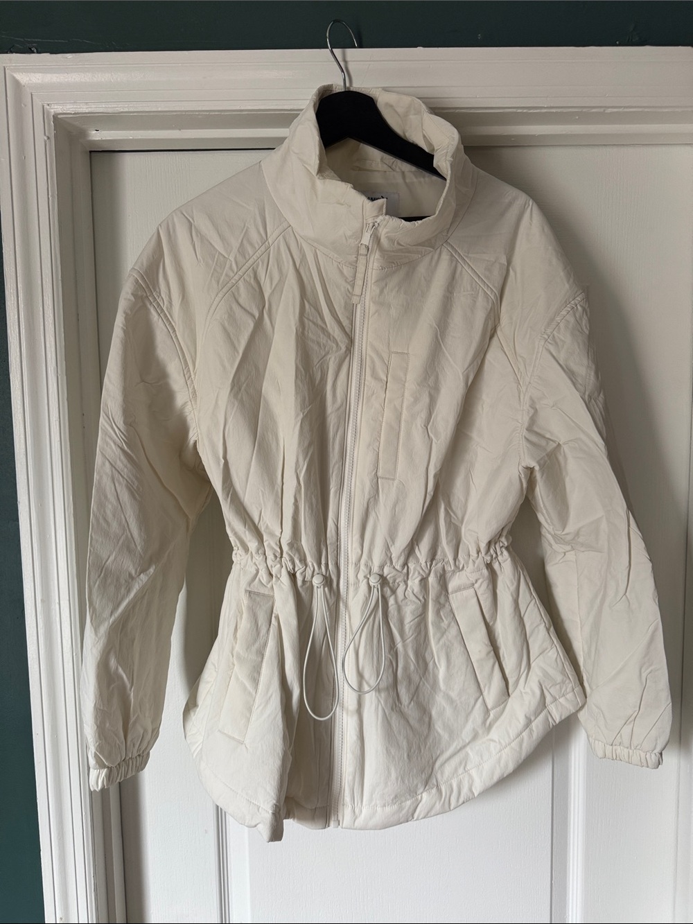 Old Navy Cream Drawstring-Waist Puffer Jacket